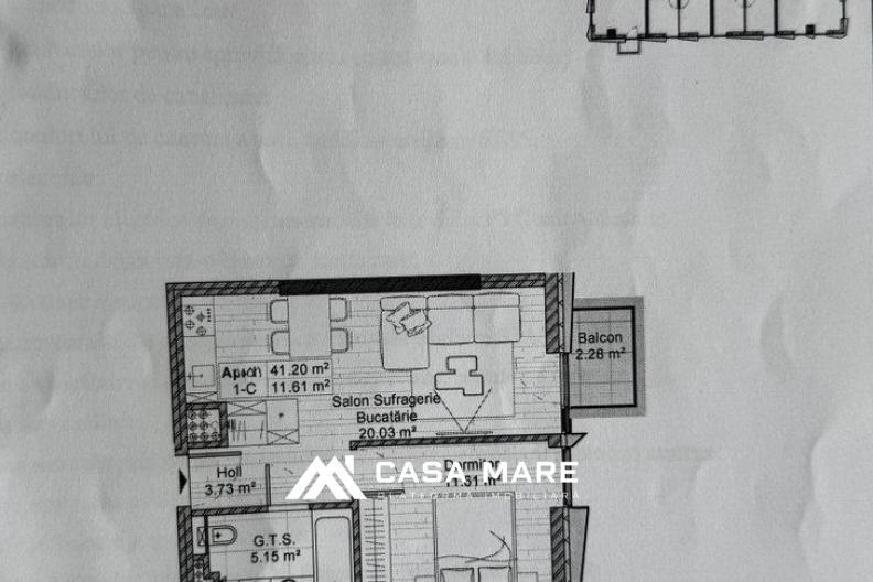 Apartament cu 1 cameră, 42 m², Râșcani, Chișinău 2