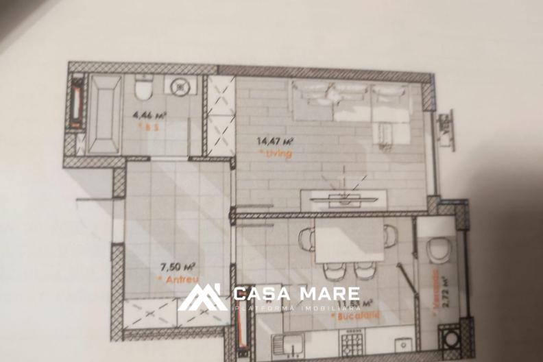 Квартира, 41 м², Телецентр, Кишинёв 2