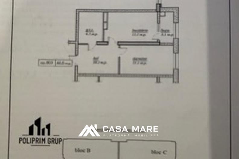 Spre vânzare apartament 1 cameră | 46 m² | str. Nicolae Dimo / Durlesti 2