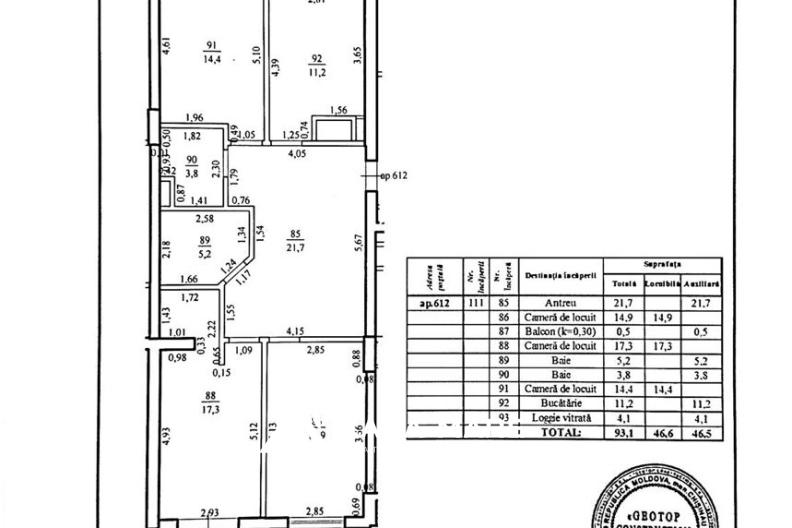 Apartament cu 3 camere, 93 m², Buiucani, Chișinău 2
