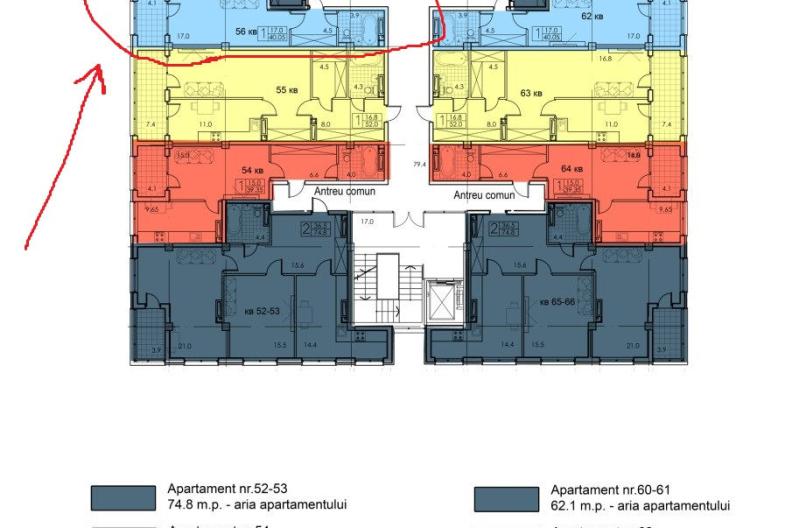 Apartament cu 1 cameră, 41 m², Râșcani, Chișinău 10