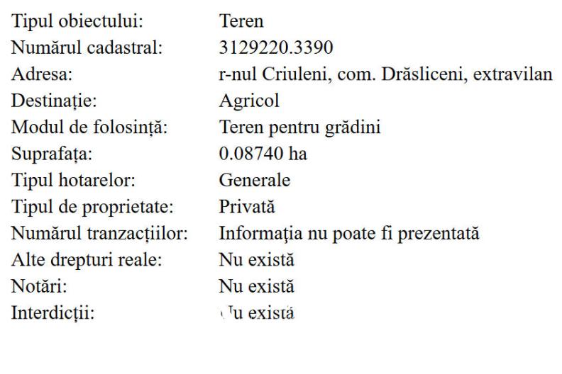 Vânzare teren agricol | 9 ari | Criuleni, com. Drăsliceni 3