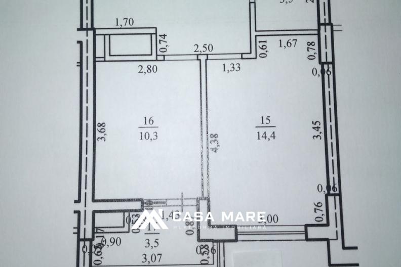 Apartament cu 1 cameră, 48 m², Buiucani, Chișinău 8