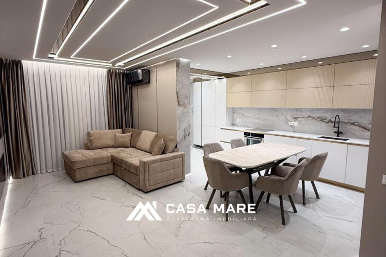 Chirie apartament de lux cu 2 camere și living | 92 m² | Ciocana, bd. Mircea cel Bătrân 41/B
