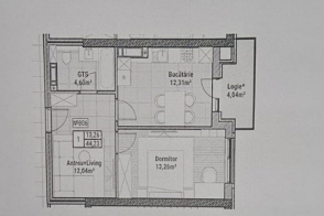 Apartament 1 cameră + living spre vânzare | Durlești, Centru,&nbsp;str. Alexandr Orlov, 49