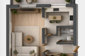 Vânzare apartament cu 1 cameră | 34 m² | Botanica, bd. Dacia, 6