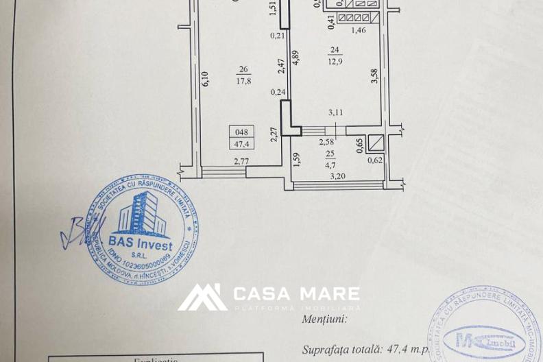 Apartament cu 1 cameră, 47 m², Durlesti noi, Durleşti 10