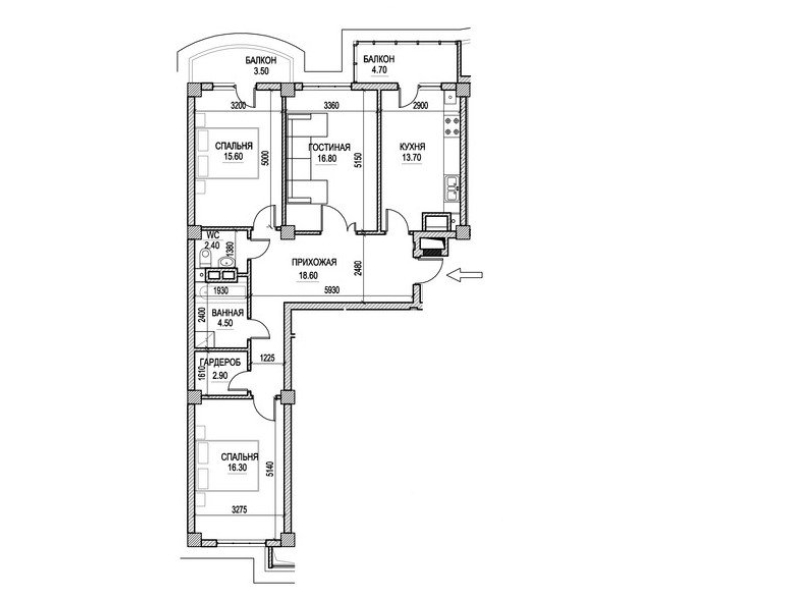 3 camere 99 m²