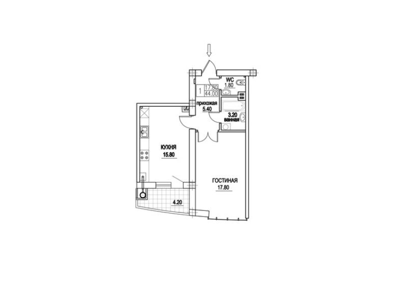 1 cameră 48 m²