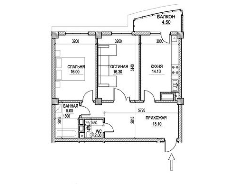 2 camere 76 m²
