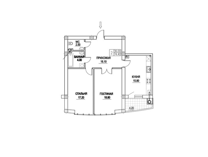 2 camere 79 m²